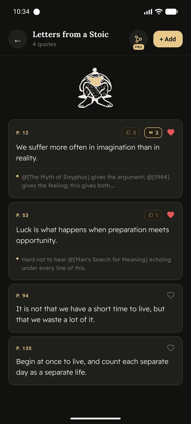 ZenRead quotes page for a book