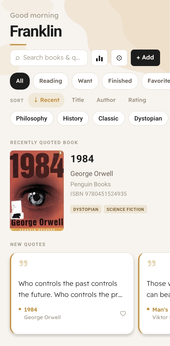 ZenRead library screen